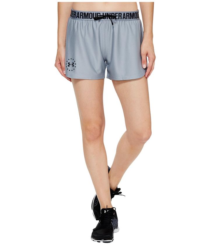 Under Armour Freedom Training Shorts (true Gray Heather/steel/black) Women's Shorts