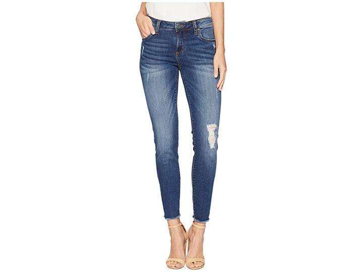 Kut From The Kloth Connie Ankle Skinny Fray Hem Jeans In Accomplished (accomplished/medium Base Wash) Women's Jeans