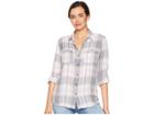 Kut From The Kloth Hannah Button Down Top (grey/rose) Women's Long Sleeve Button Up
