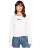 7 For All Mankind Tomboy Long Sleeve Tee All Kinds (white/black Graphic) Women's T Shirt