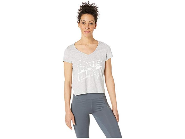 Puma Feel It Tee (light Grey Heather/puma White) Women's T Shirt