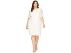 Adrianna Papell Plus Size Bell Sleeve Georgia Lace Sheath Dress (ivory) Women's Dress