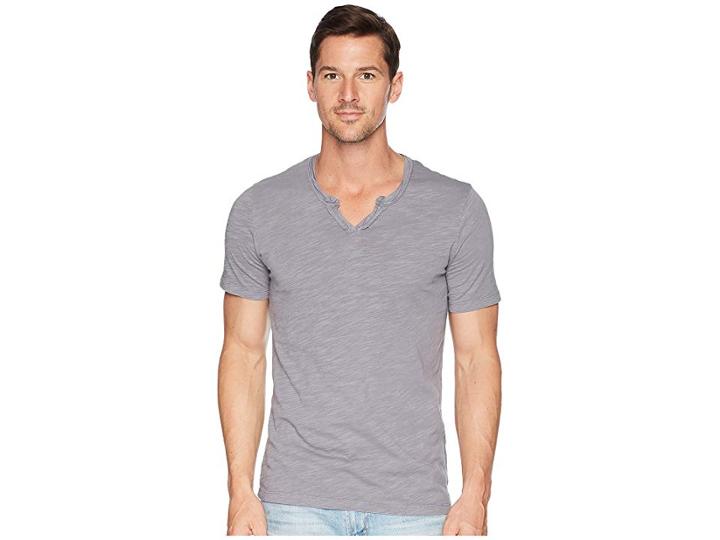 Mod-o-doc Topanga Short Sleeve Notch V-neck Tee (grey Sky) Men's T Shirt