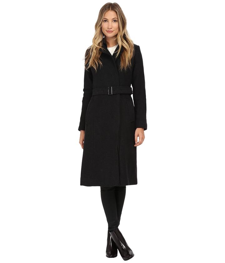 Cole Haan Double Breasted Maxi Coat (charcoal) Women's Coat
