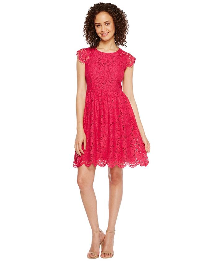 Jessica Simpson Lace Fit And Flare Dress Js7a9597 (azalea) Women's Dress