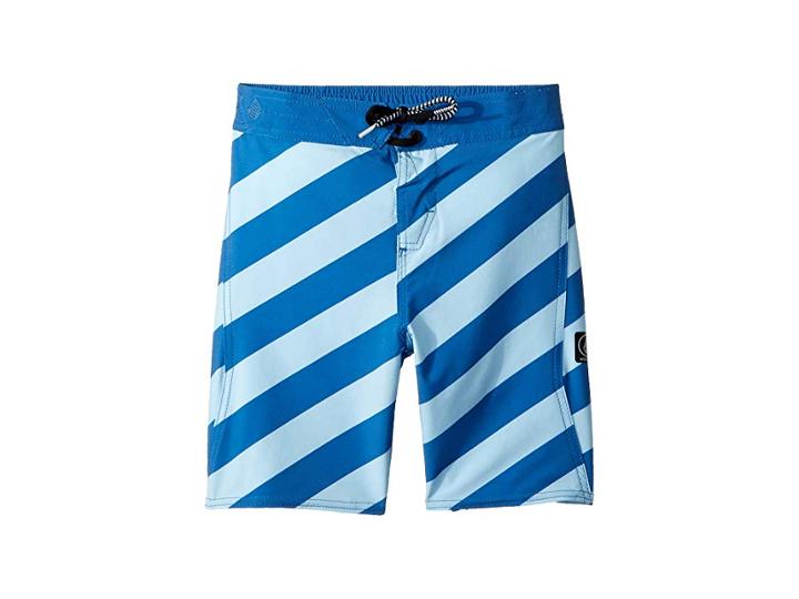 Volcom Kids Stripey Elastic Boardshorts (toddler/little Kids) (arctic Blue) Boy's Swimwear