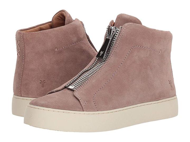 Frye Lena Zip High (dusty Rose Oiled Suede) Women's Lace Up Casual Shoes