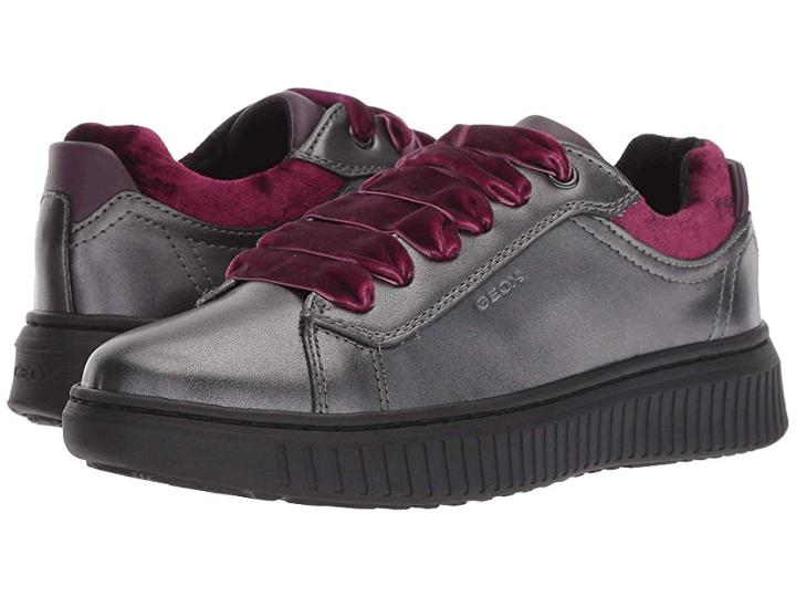 Geox Kids Disco Mix Girl 3 (little Kid/big Kid) (dark Grey) Girl's Shoes