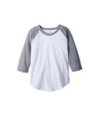 Chaser Kids Vintage Jersey Baseball Tee (little Kids/big Kids) (white/streaky Gray) Boy's T Shirt