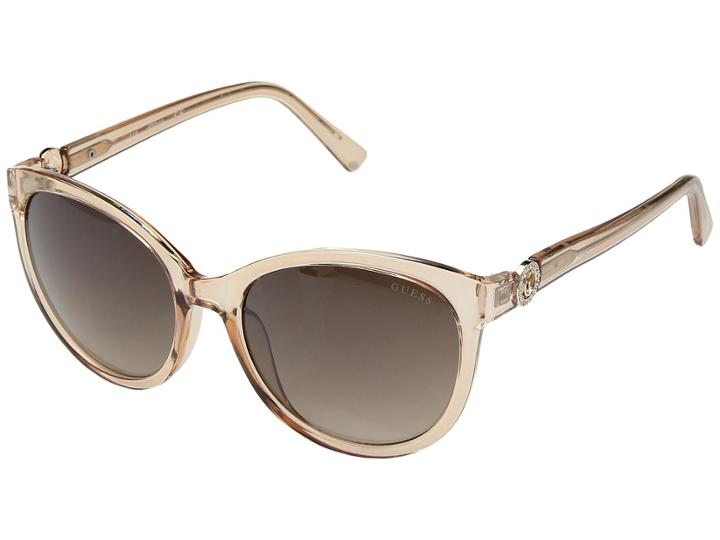 Guess Gf6067 (shiny Light Brown/gradient Brown) Fashion Sunglasses