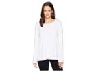 Dylan By True Grit Soft Knit Asymmetrical Crew With Fuzzy Flecked Rib Hem (white) Women's Clothing