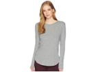 Lna Essential Tri-blend Long Sleeve Crew Neck (heather Grey) Women's Clothing
