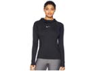 Nike Pro Hyperwarm Hoodie (black/white 2) Women's Long Sleeve Pullover