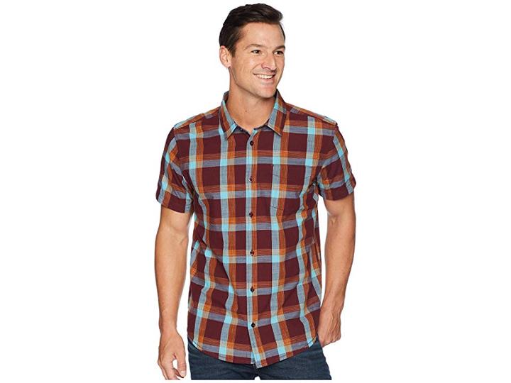 Prana Ecto Short Sleeve Shirt (black Cherry) Men's Short Sleeve Button Up