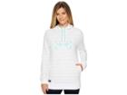 Under Armour Ua Threadborne Shoreline Hoodie (white/tropical Tide/tropical Tide Stripe) Women's Sweatshirt