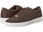 Michael Michael Kors Keaton Lace Up (brown Mk Sig Pvc) Women's Lace Up Casual Shoes