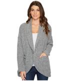Mod-o-doc Corded Sweater Knit Shawl Collar Patch Pocket Cardigan (light Grey) Women's Sweater