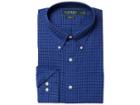 Lauren Ralph Lauren Classic Fit No Iron Cotton Dress Shirt (navy/azure Multi) Men's Long Sleeve Button Up