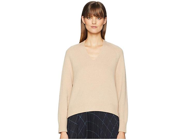 Vince Deep V-neck Raglan (latte) Women's Sweater