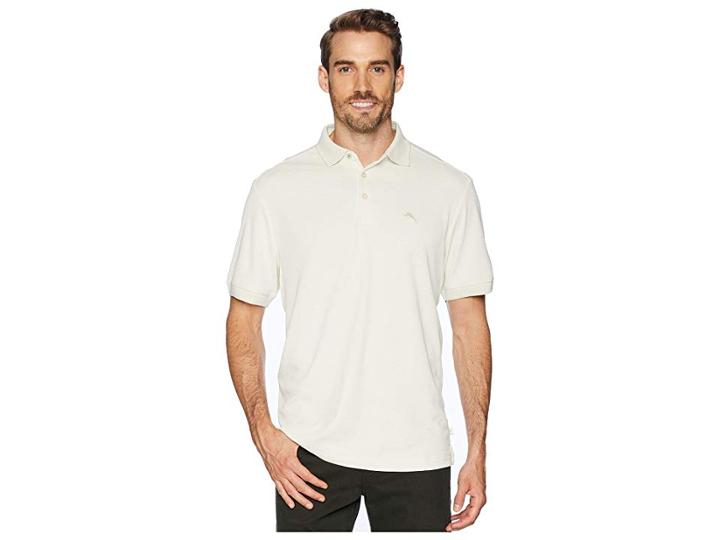 Tommy Bahama Coastal Crest Islandzone Polo (coconut Cream) Men's Clothing
