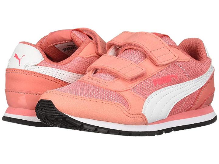 Puma Kids St Runner V2 Mesh V (little Kid) (shell Pink/puma White) Girl's Shoes