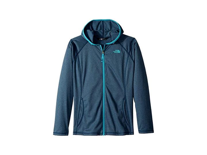 The North Face Kids Tech Glacier Full Zip Hoodie (little Kids/big Kids) (blue Wing Teal Heather/blue Curacao (prior Season)) Girl's Sweatshirt