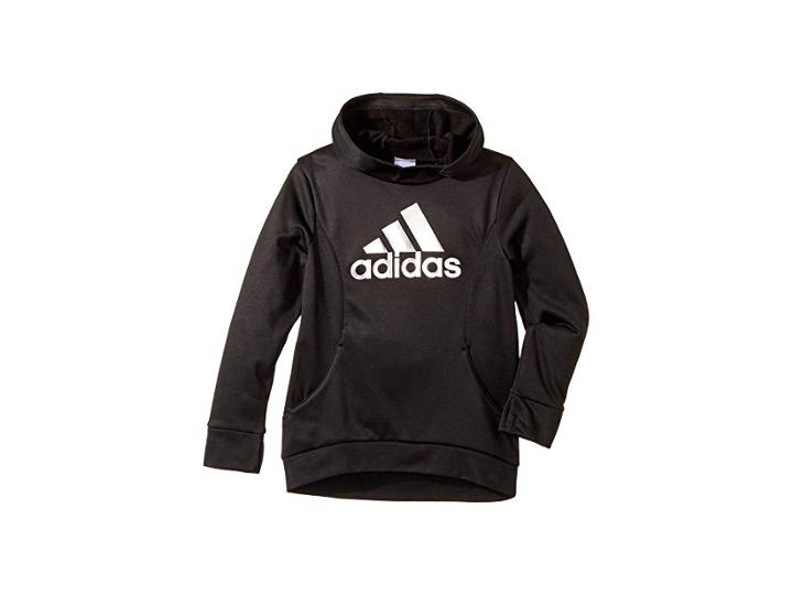 Adidas Kids Performance Hood Sweatshirt (big Kids) (black) Girl's Sweatshirt