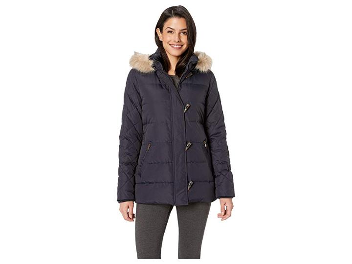 Lauren Ralph Lauren Diamond Quilted Sleeve W/ Toggle (dark Navy) Women's Coat