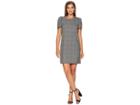 Cece Puffed Sleeve Menswear Plaid Dress (rich Black) Women's Dress