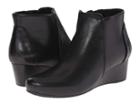 Rockport Total Motion 45mm Wedge Bootie (black Burn Calf) Women's Zip Boots