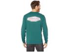 Vineyard Vines Long Sleeve Surf Lights Pocket Tee (charleston Green) Men's Clothing