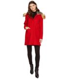 Vince Camuto Faux Fur Trim Wool L8371 (scarlet) Women's Coat