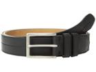 Cole Haan 35 Mm. Pebble Leather Belt W/ Center Stitch (black/tumbled Nicke) Men's Belts