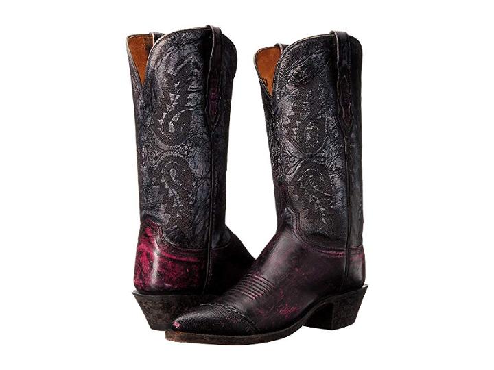 Lucchese N4536 4/4 (black Cherry/anthracite) Women's Boots