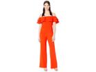 Marina Crepe Jumpsuit With Off Shoulder Ruffle Top (tomato) Women's Jumpsuit & Rompers One Piece