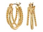 Lauren Ralph Lauren Perfect Pieces Twisted And Smooth Triple Hoop Earrings (gold) Earring