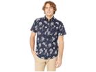Ben Sherman Trop Floral Print Short Sleeve Shirt (navy Blazer) Men's Short Sleeve Button Up