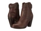Frye Jenny Cut Stud Short (dark Brown Washed Vintage) Cowboy Boots