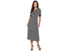 Lauren Ralph Lauren Cotton Fit-and-flare Dress (polo Black/mascarpone Cream) Women's Dress