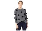 Cece Long Sleeve Pom Pom Pullover Sweater (medium Heather Grey) Women's Sweater