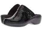 Clarks Delana Amber (black Patent Leather) Women's Clog Shoes