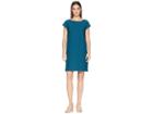 Eileen Fisher Washable Stretch Crepe Bateau Neck Layering Dress With Side Zips (dark Jewel) Women's Dress