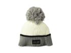 Calvin Klein 3 Color Block Stripe Beanie W/ Pom (cream) Beanies