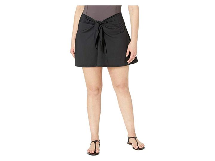 Becca By Rebecca Virtue Plus Size Color Code Cover Skirt Cover-up (black) Women's Swimwear