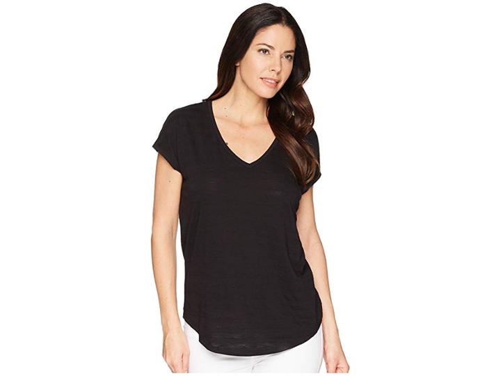 Lilla P Easy V-neck Tee (black) Women's T Shirt