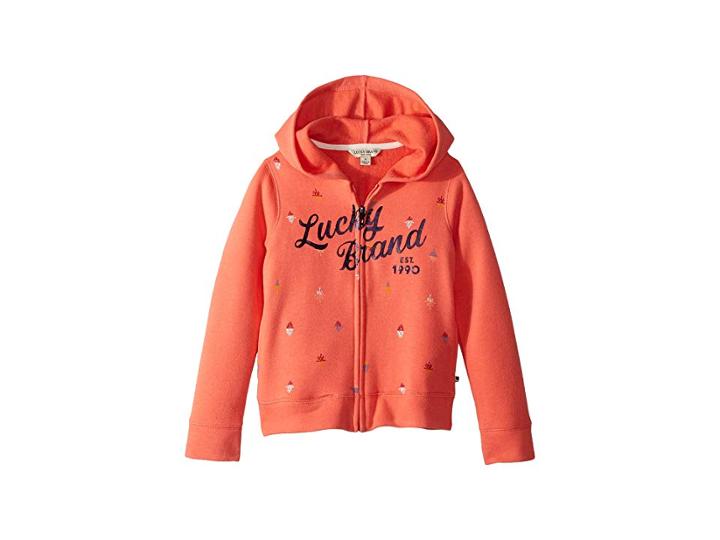 Lucky Brand Kids Greta Hoodie (little Kids) (porcelain Rose) Girl's Sweatshirt
