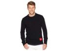 Calvin Klein Jeans Lambswool Pullover With Logo Patch (black) Men's Sweater