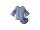 Splendid Littles Bell Sleeve Midi Dress Set (infant) (denim) Girl's Active Sets