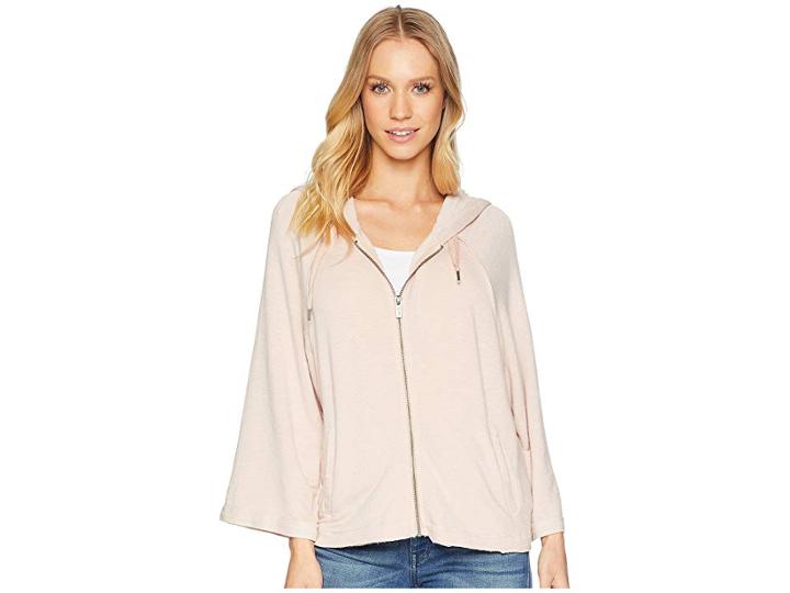 Splendid Raglan Zip Hoodie (pink Beige) Women's Sweatshirt