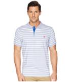 U.s. Polo Assn. Marled Stripe Jersey Polo Shirt (blue Raft) Men's Clothing